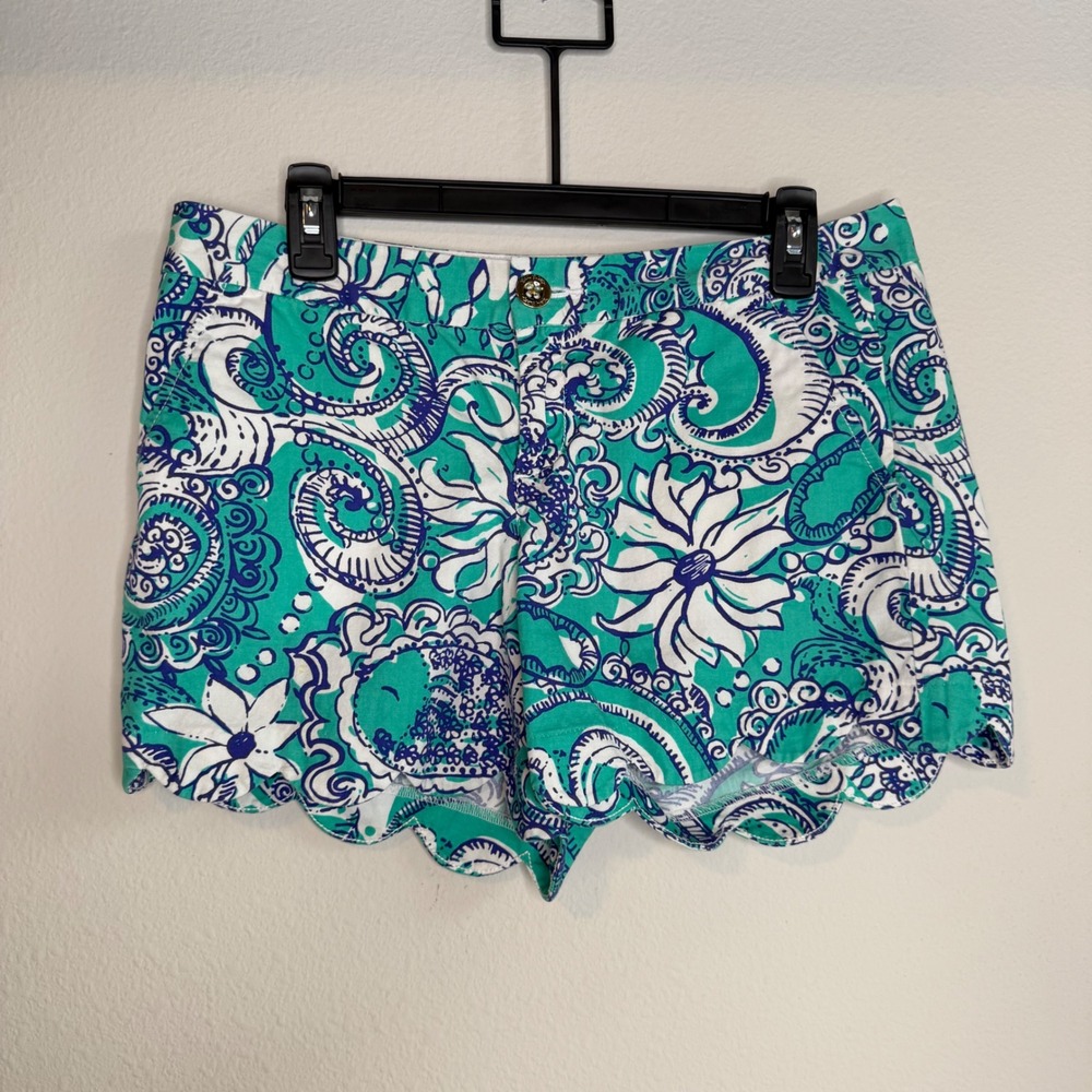 Lilly Pulitzer The Buttercup Shorts Seafoam Green Montauk Size 4 Coastal Preppy